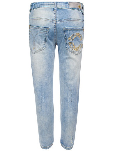 Голубые джинсы с потертостями Patrizia Pepe - 1161509770128 - Фото 3