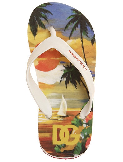 Шлепанцы пляжные с принтом закат Dolce & Gabbana - 2284529370457 - Фото 5