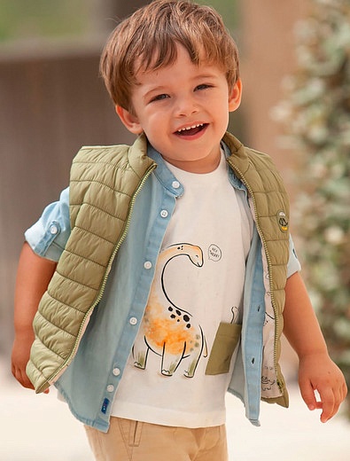 Хлопковая футболка с принтом динозавры Mayoral - 1134519377816 - Фото 2