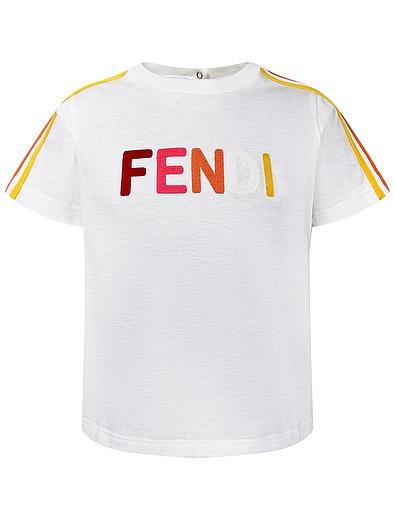 Футболка с разноцветным логотипом Fendi - 1134509178232 - Фото 1