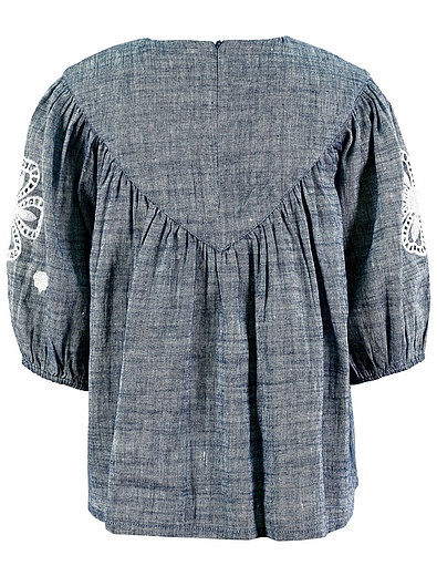 Блуза из хлопка и льна с вышивкой Tartine et Chocolat - 1034509374149 - Фото 8