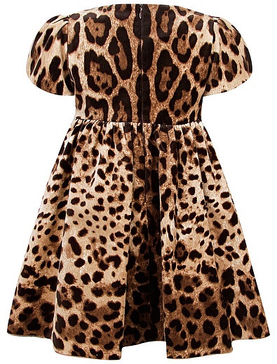 Леопардовое платье из эластичного бархата Dolce & Gabbana - 1057709980019 - Фото 3