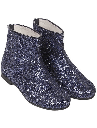 Синие ботинки с блестками Il Gufo - 2031409980073 - Фото 1
