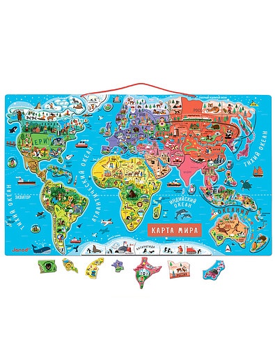 Карта мира с магнитными пазлами JANOD - 3534529270516 - Фото 3