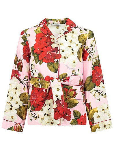 Комплект из блузы и брюк с принтом герань Dolce & Gabbana - 3024509070682 - Фото 10