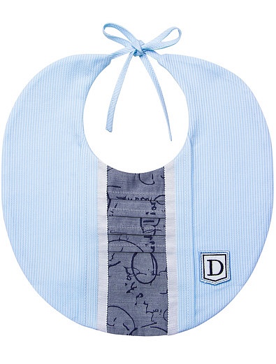 Слюнявчик хлопковый с нашивкой логотипа Dior - 3351519780035 - Фото 1
