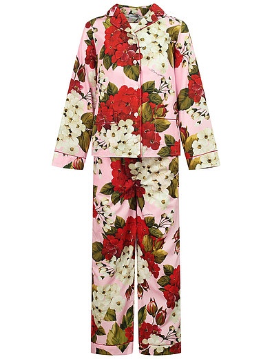 Комплект из блузы и брюк с принтом герань Dolce & Gabbana - 3024509070682 - Фото 9