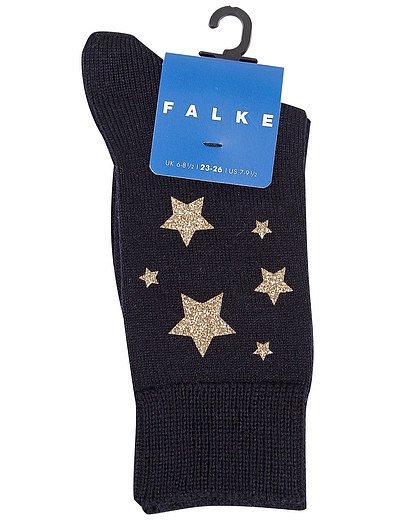 Синие носки со звездочками FALKE - 1531409980307 - Фото 1