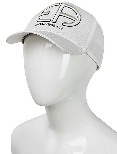 Белая кепка с логотипом EMPORIO ARMANI - 1184519170443 - Фото 3