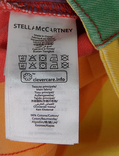 Джинсовые шорты с радужным принтом Stella McCartney - 1412509070245 - Фото 4