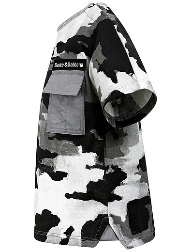 Футболка в стиле милитари с накладным карманом Dolce & Gabbana - 1134519174385 - Фото 2