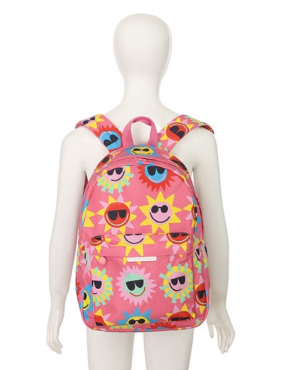 Розовый рюкзак с принтом Sunshine Face Stella McCartney - 1504508410099 - Фото 2
