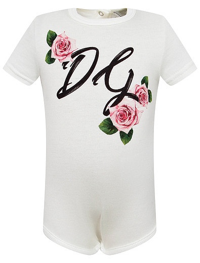 Набор боди из 3 шт. с принтом розы Dolce & Gabbana - 1254509070050 - Фото 2