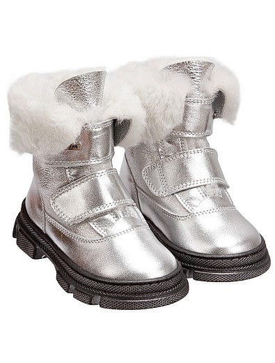 Утепленные серебрянные ботинки Missouri - 2034509281767 - Фото 1