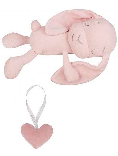 Розовый заяц с сердечком 24 см Effiki - 7124500180123 - Фото 1