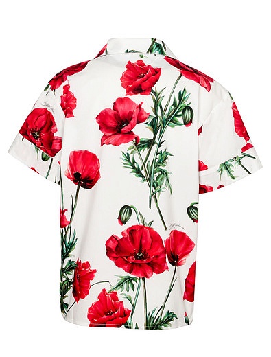 Блуза с принтом маки Dolce & Gabbana - 1034509370615 - Фото 2