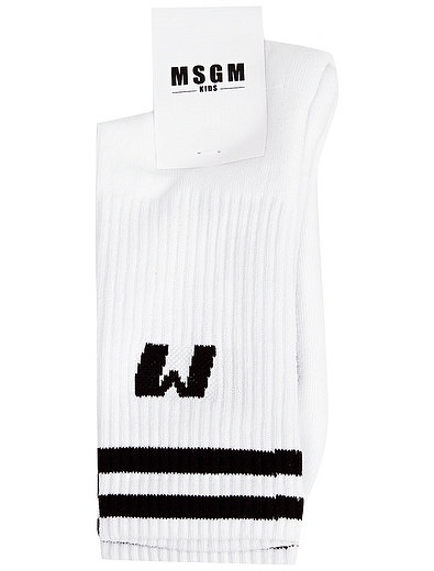 Белые носки с черными полосками MSGM - 1531229980075 - Фото 1