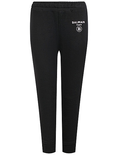 черные спортивные брюки из хлопка Balmain - 4244529182946 - Фото 1