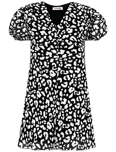 Платье с черно-белым леопардовым принтом Botrois - 1054709273219 - Фото 1
