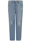 Хлопковые джинсы с эффектом потертости - 1164509410971