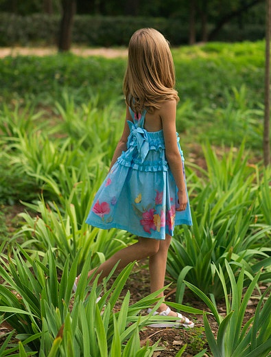 Голубое платье с бабочками и цветами Lapin House - 1054709372028 - Фото 3