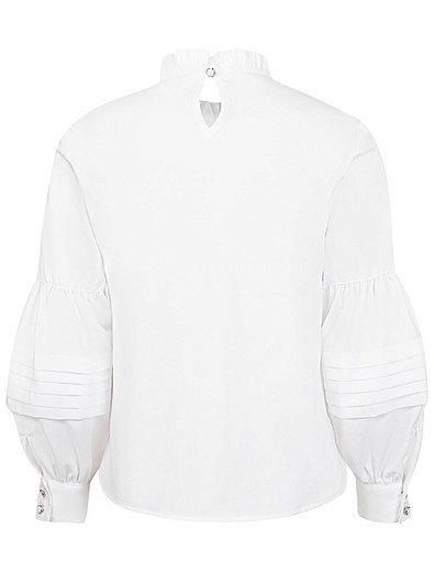 Комбинированная блуза с объемными рукавами SILVER SPOON - 1034509281041 - Фото 9