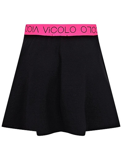 Черная юбка с розовым поясом резинкой Vicolo - 1044509073775 - Фото 2
