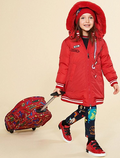 Рюкзак на колесах с принтом карандаши и точилки Dolce & Gabbana - 1501328980023 - Фото 2