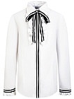 Белая блуза с черной окантовкой - 1034509180634