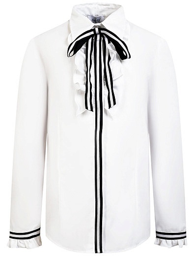 Белая блуза с черной окантовкой Aletta - 1034509180634 - Фото 1