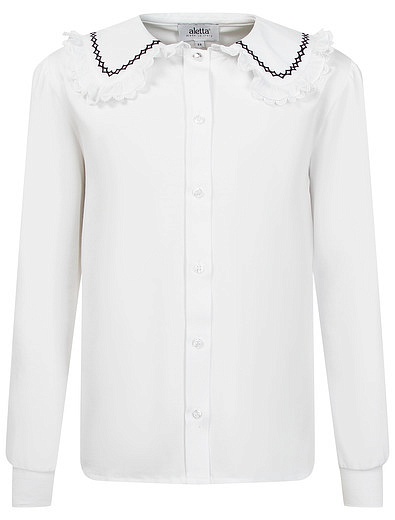 Белая блуза со съемным бантом Aletta - 1034509282925 - Фото 3