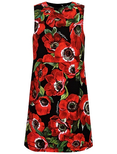 Платье без рукавов с принтом анемоны Dolce & Gabbana - 1054609282403 - Фото 1