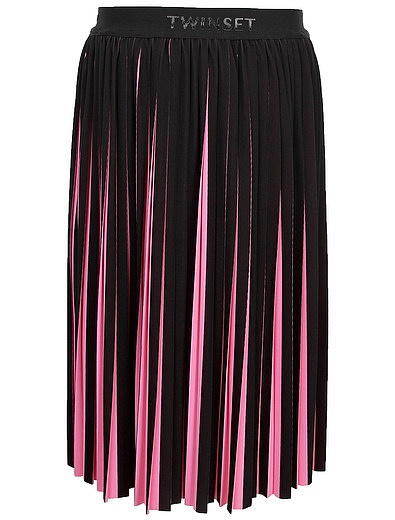 Чёрно-розовая юбка плиссе TWINSET - 1044509282849 - Фото 1