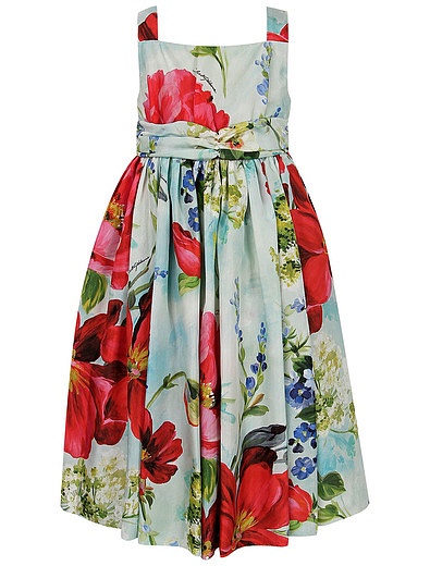 шёлковое Платье с цветочным принтом Dolce & Gabbana - 1054609272152 - Фото 1
