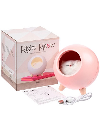 Беспроводная лампа-колонка розовая Right Meow Molti - 5344508280010 - Фото 6