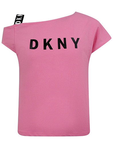 Футболка на одно плечо с логотипом DKNY - 1134609174332 - Фото 1