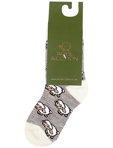 Шерстяные носки с овечками WOOL & COTTON - 1534529181593 - Фото 1