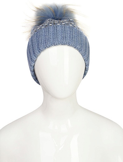 Голубая шапка из натуральной шерсти Regina - 1351509880358 - Фото 2