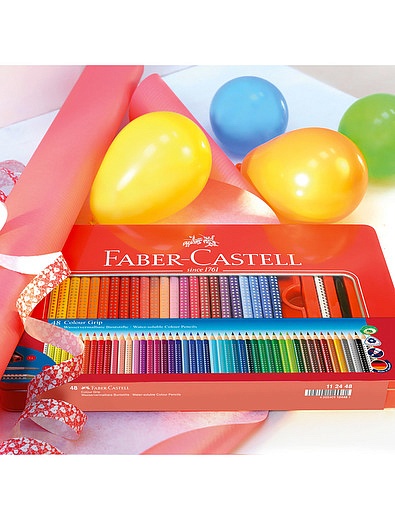 Карандаши цветные 48 цветов ( 1 ч/г крандаш + точилка + кисть) Faber-Castell - 6884528280137 - Фото 2