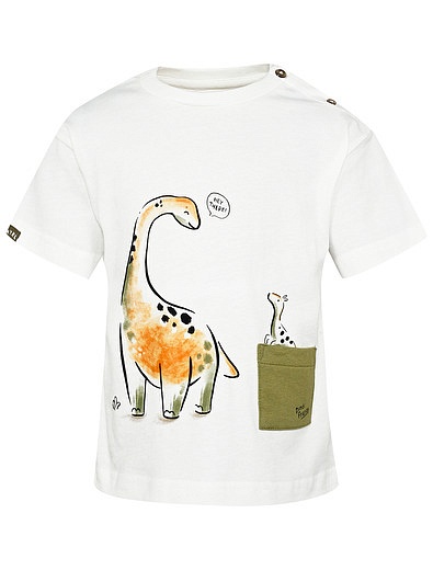 Хлопковая футболка с принтом динозавры Mayoral - 1134519377816 - Фото 1