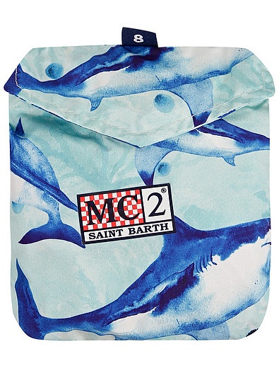 Голубые пляжные шорты с акулами MC2 Saint Barth - 4104519272708 - Фото 3