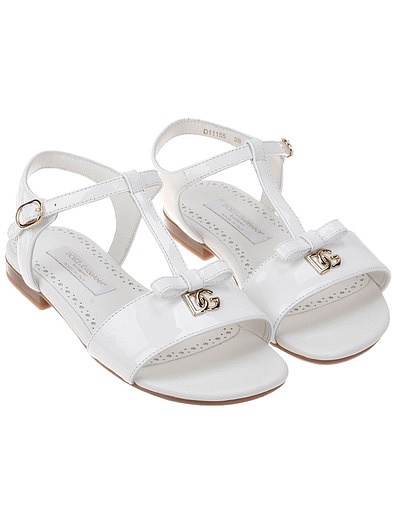 Белые лаковые босоножки Dolce & Gabbana - 2164509370281 - Фото 1