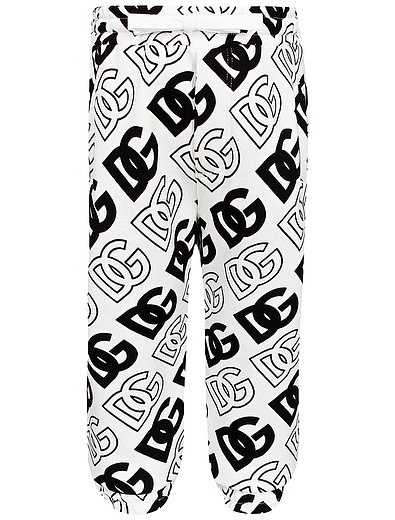 Спортивные брюки со сплошным принтом логотипа Dolce & Gabbana - 4244519283837 - Фото 1