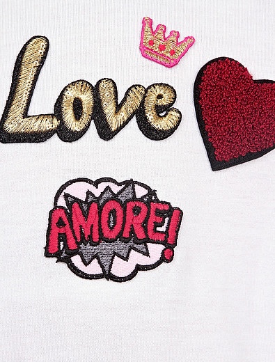 Футболка с нашивками love amore Dolce & Gabbana - 1131209880359 - Фото 2