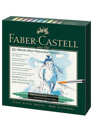 Набор акварельных маркеров, 10 цветов Faber-Castell - 6874528280053 - Фото 1