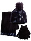 Комплект из шапочки шарфа и перчаток с пайетками - 3004508280053