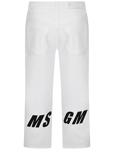 белые Джинсы с принтом логотипа MSGM - 1164509271770 - Фото 3