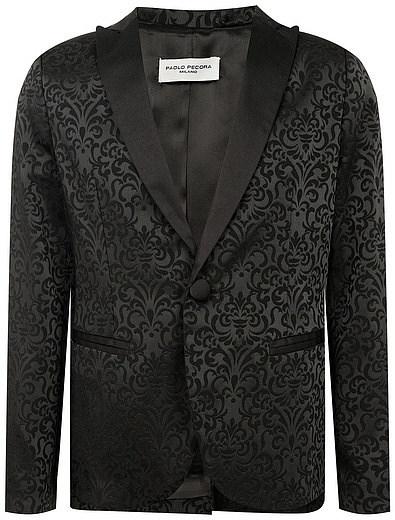 Черный пиджак с вензелями PAOLO PECORA - 1334519070247 - Фото 1