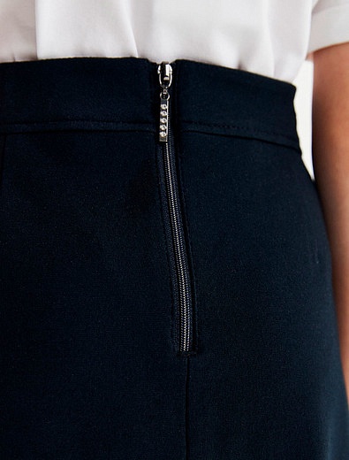 Темно-синяя юбка с накладными карманами SILVER SPOON - 1044509280098 - Фото 7