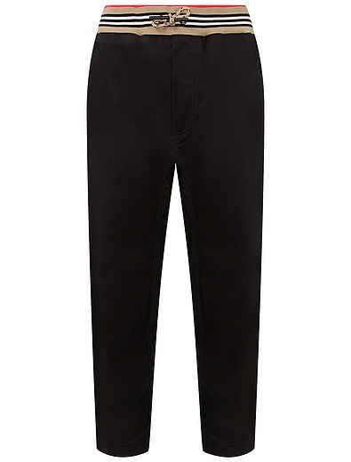 Черные брюки с эластичным поясом Burberry - 1084519171061 - Фото 1
